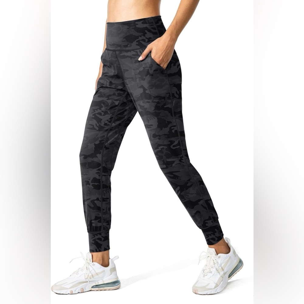 Women's Black Camouflage Jogger Pants - Picture 3 of 10
